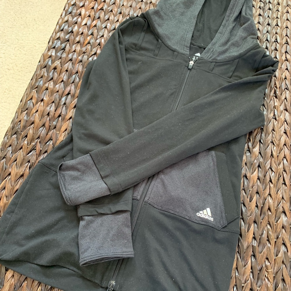Adidas zippered hoodie in longer length